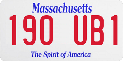MA license plate 190UB1