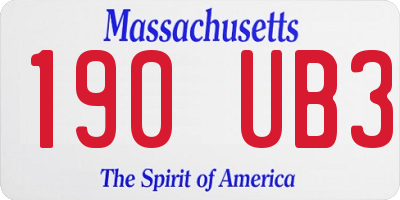 MA license plate 190UB3
