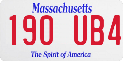 MA license plate 190UB4