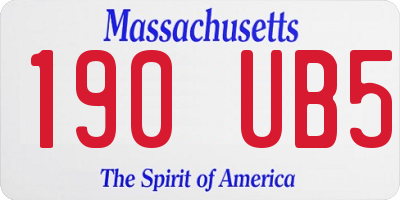 MA license plate 190UB5