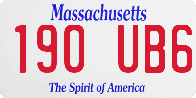MA license plate 190UB6