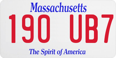 MA license plate 190UB7