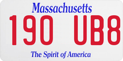 MA license plate 190UB8