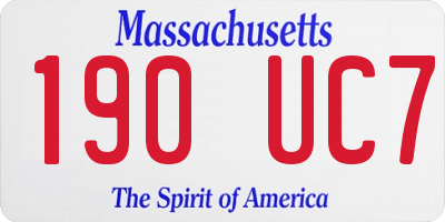 MA license plate 190UC7