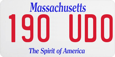 MA license plate 190UD0