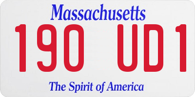 MA license plate 190UD1