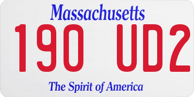 MA license plate 190UD2