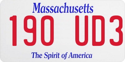 MA license plate 190UD3