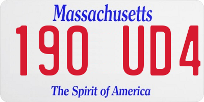 MA license plate 190UD4