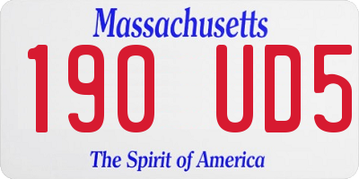 MA license plate 190UD5