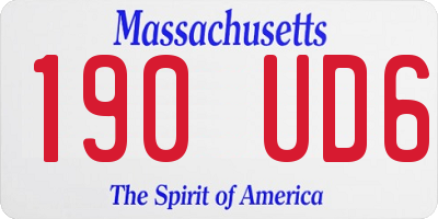 MA license plate 190UD6