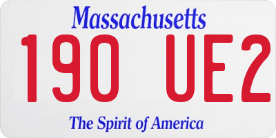 MA license plate 190UE2