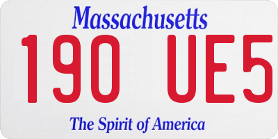 MA license plate 190UE5
