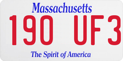 MA license plate 190UF3