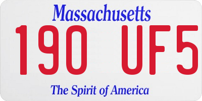 MA license plate 190UF5