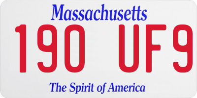 MA license plate 190UF9