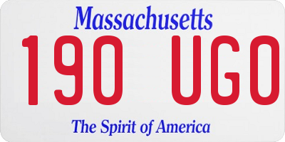 MA license plate 190UG0