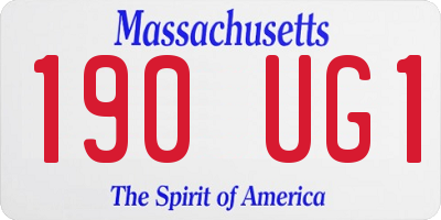 MA license plate 190UG1