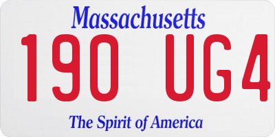 MA license plate 190UG4