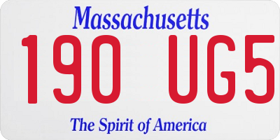 MA license plate 190UG5