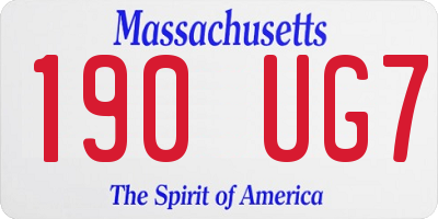 MA license plate 190UG7