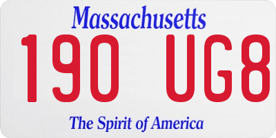 MA license plate 190UG8