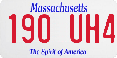 MA license plate 190UH4