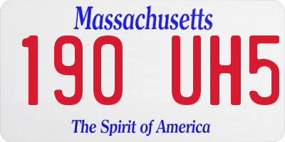 MA license plate 190UH5