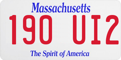 MA license plate 190UI2