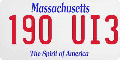 MA license plate 190UI3