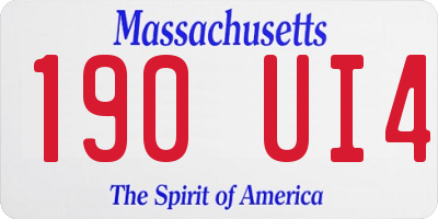 MA license plate 190UI4