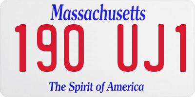 MA license plate 190UJ1
