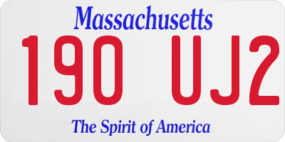 MA license plate 190UJ2