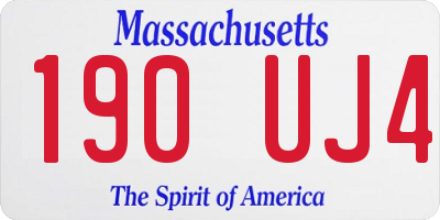 MA license plate 190UJ4