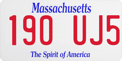 MA license plate 190UJ5