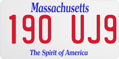 MA license plate 190UJ9