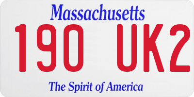 MA license plate 190UK2