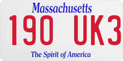 MA license plate 190UK3