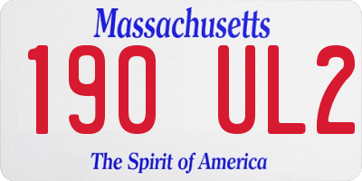 MA license plate 190UL2