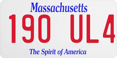 MA license plate 190UL4