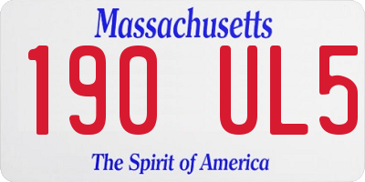 MA license plate 190UL5