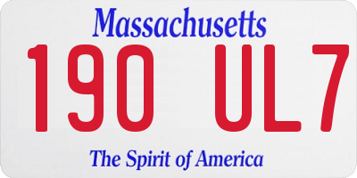 MA license plate 190UL7