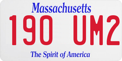 MA license plate 190UM2