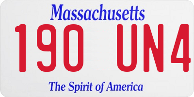 MA license plate 190UN4