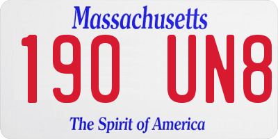 MA license plate 190UN8