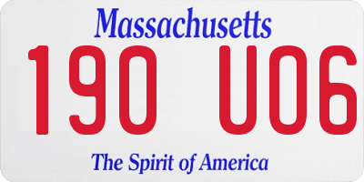 MA license plate 190UO6