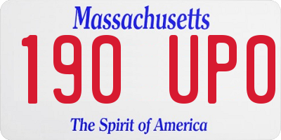 MA license plate 190UP0