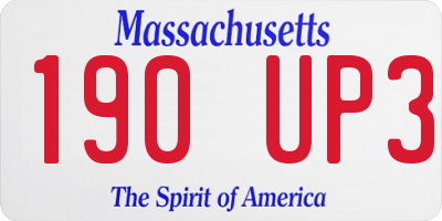 MA license plate 190UP3