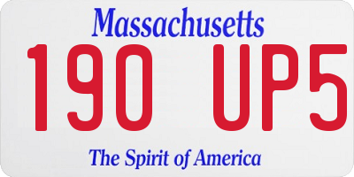 MA license plate 190UP5