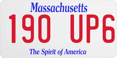 MA license plate 190UP6